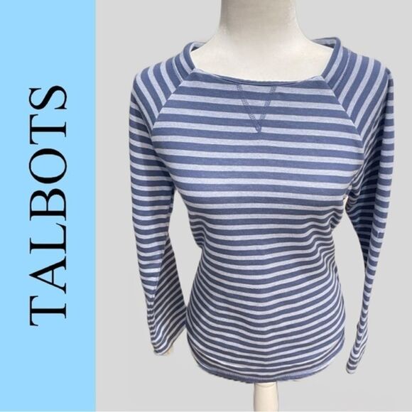 T by‎ Talbots Women’s Striped Sweatshirt - Size Medium - Picture 1 of 1